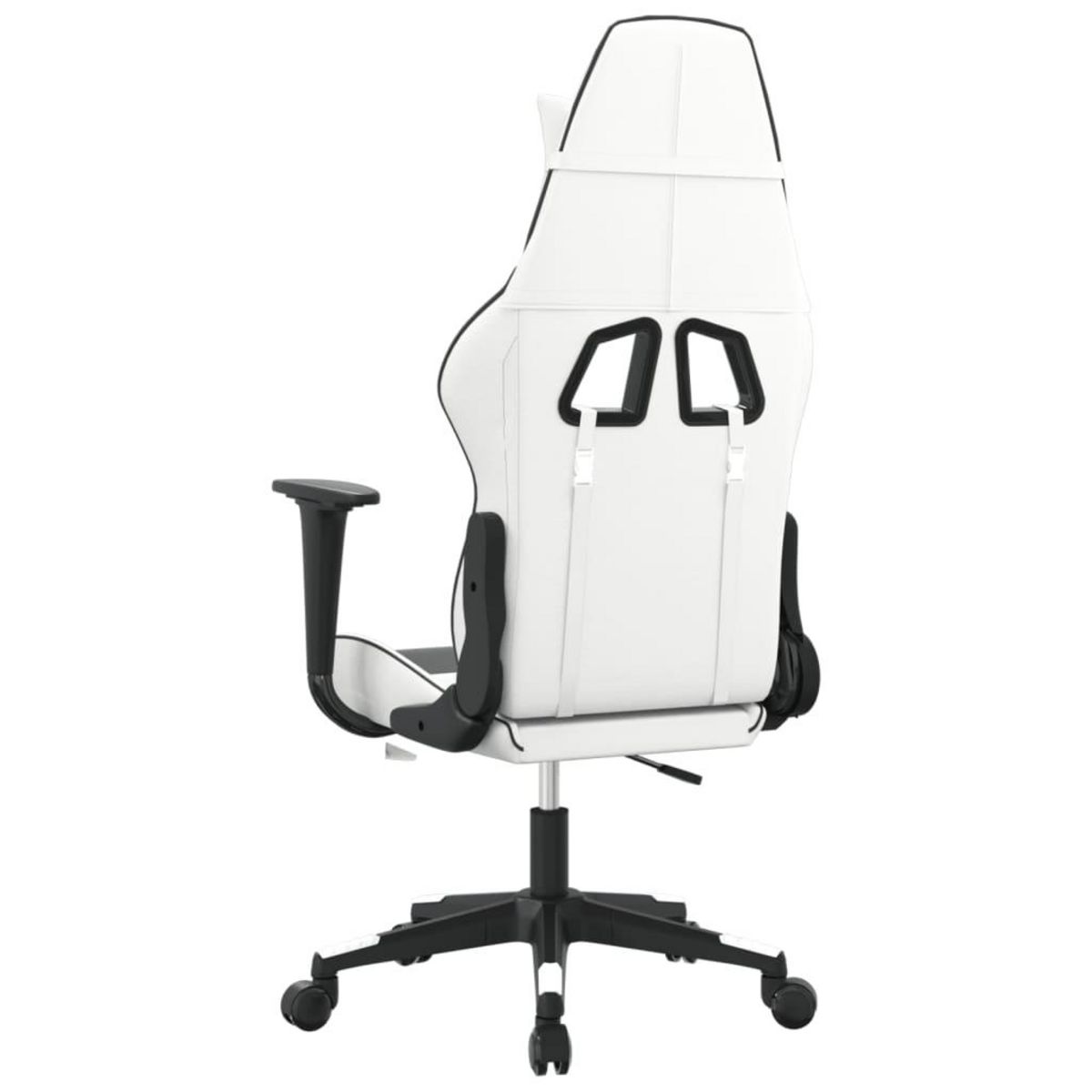 VIDAXL Chaise de jeu Blanc et noir Similicuir