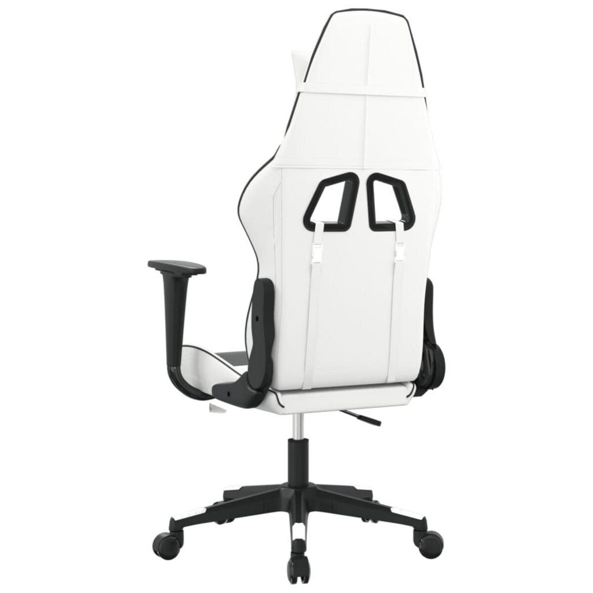 VIDAXL Chaise de jeu Blanc et noir Similicuir