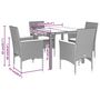 Voir la diapositive 6 : VIDAXL Ensemble a manger de jardin et coussins 5 pcs gris rotin verre