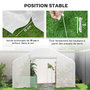 Voir la diapositive 6 : OUTSUNNY Serre de jardin 12 m² - serre tunnel 4 x 3 x 2 m porte 2 grandes fenêtres enroulables maillées acier galvanisé PE blanc