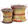 Voir la diapositive 6 : VIDAXL Tabourets avec details chindi lot de 2 multicolore bambou