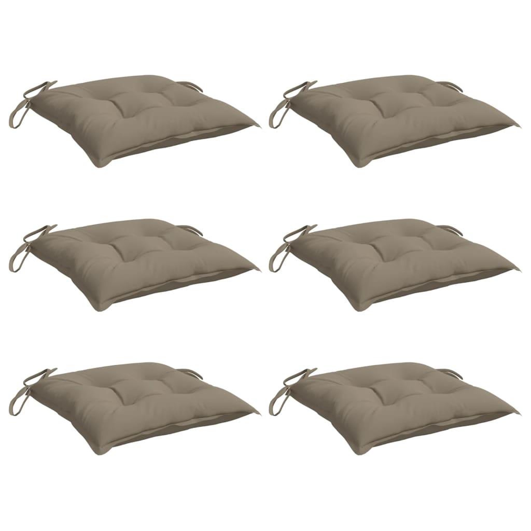 Voir la diapositive 3 : VIDAXL Coussins de chaise lot de 6 taupe 40x40x7 cm tissu oxford