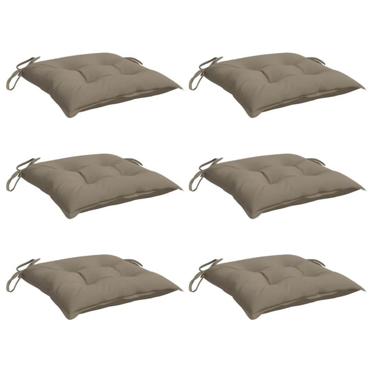 VIDAXL Coussins de chaise lot de 6 taupe 40x40x7 cm tissu oxford