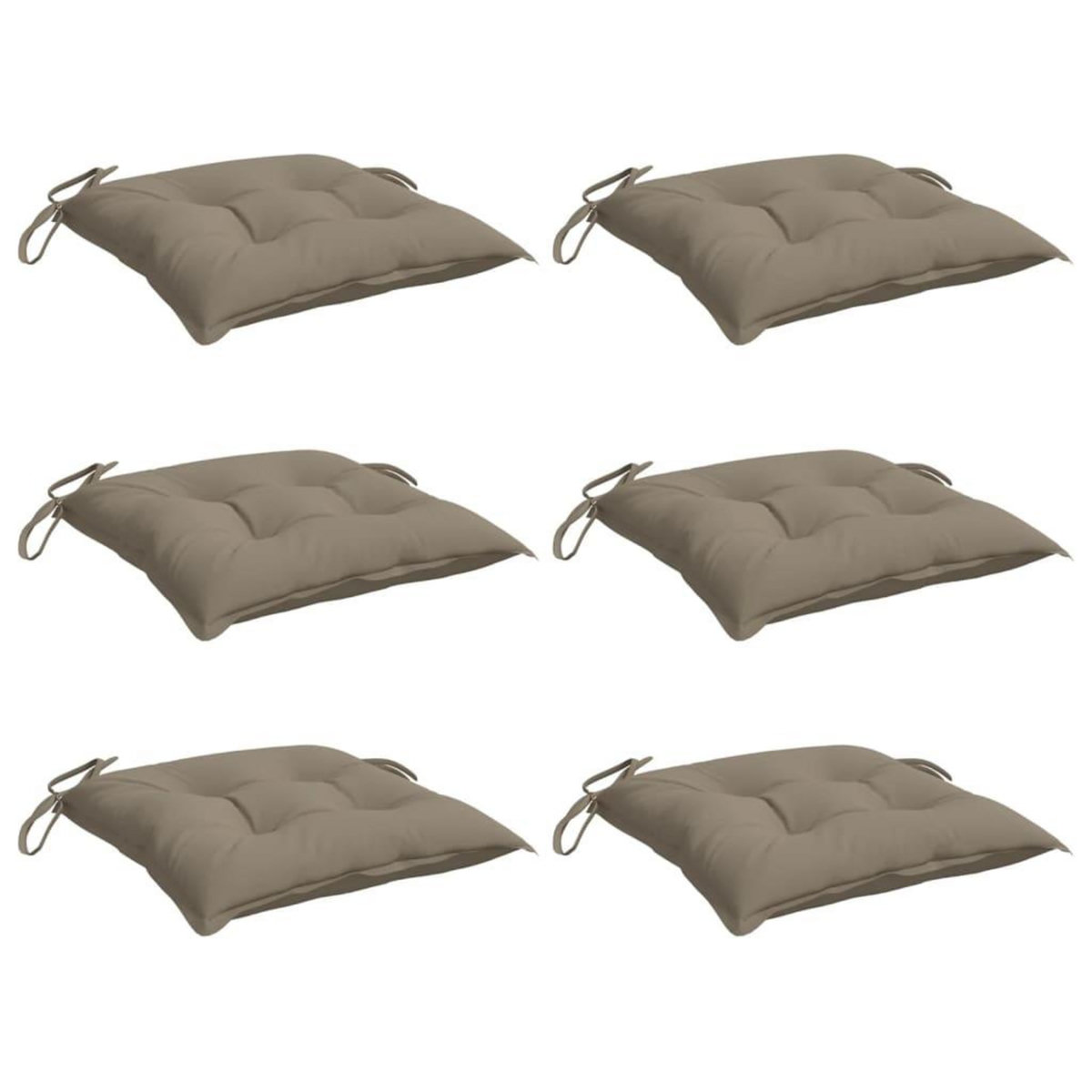 VIDAXL Coussins de chaise lot de 6 taupe 40x40x7 cm tissu oxford