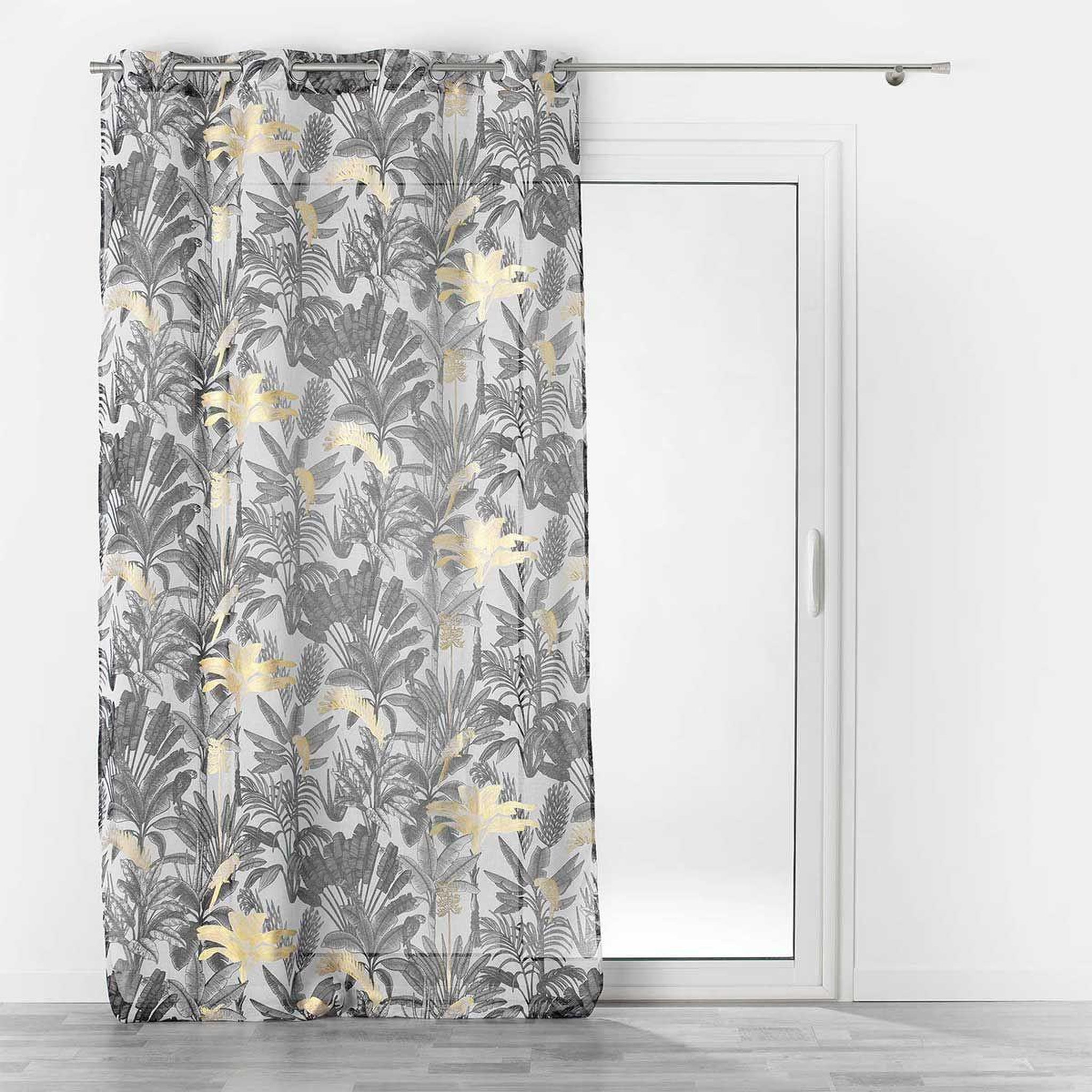 Douceur d'Intérieur Rideau voilage à œillets  karaba  140x240cm gris