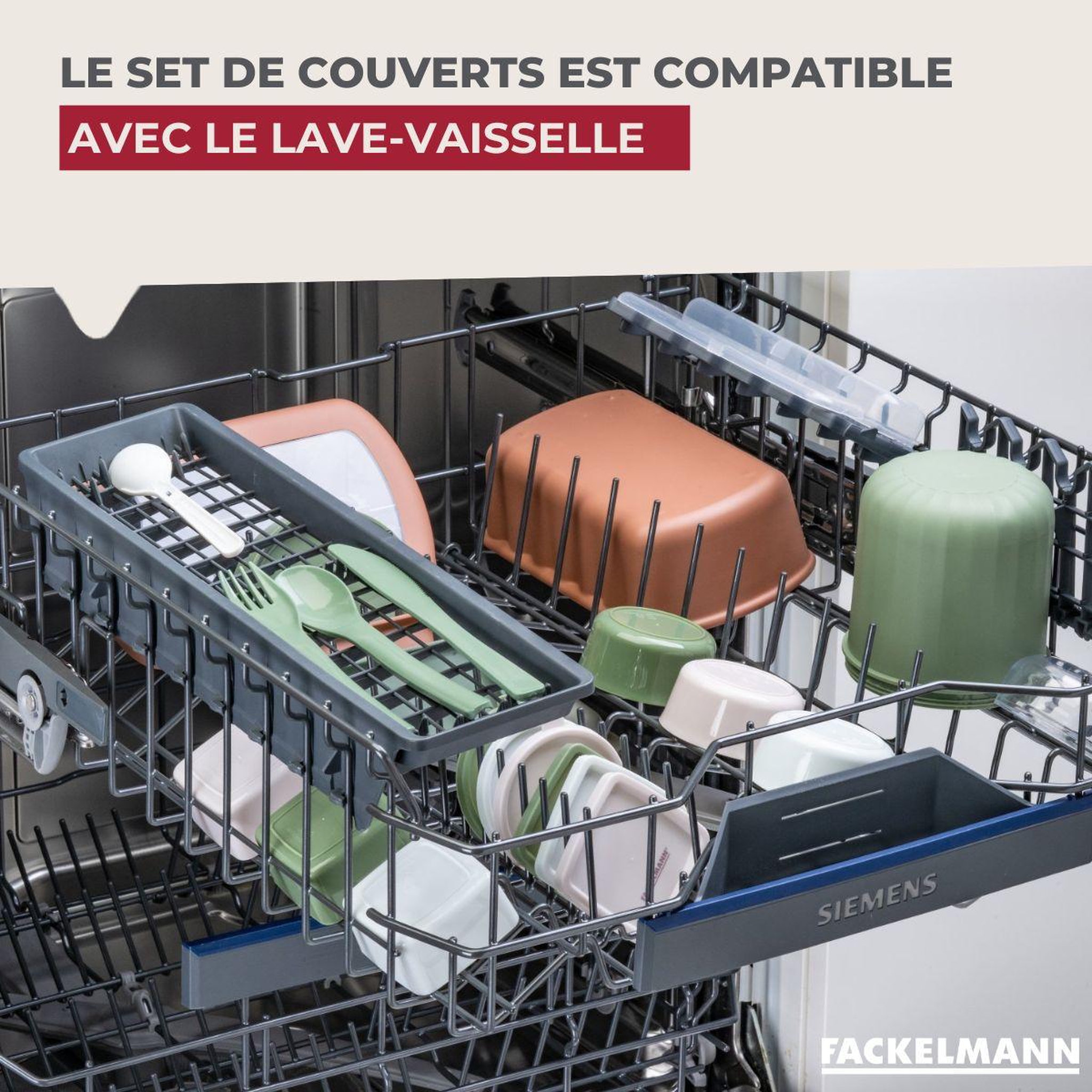 Voir la diapositive 6 : Fackelmann Boîte de 3 couverts réemployables fackelmann storage