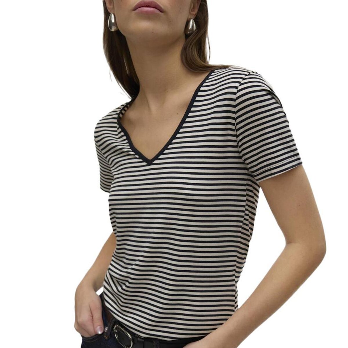 Vero Moda T shirt Rayures /Blanc Femme Vero Moda Pepper