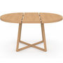 Voir la diapositive 3 : ID MARKET Table à manger extensible ronde SELMA 4-8 personnes bois effet hêtre 110-150 cm