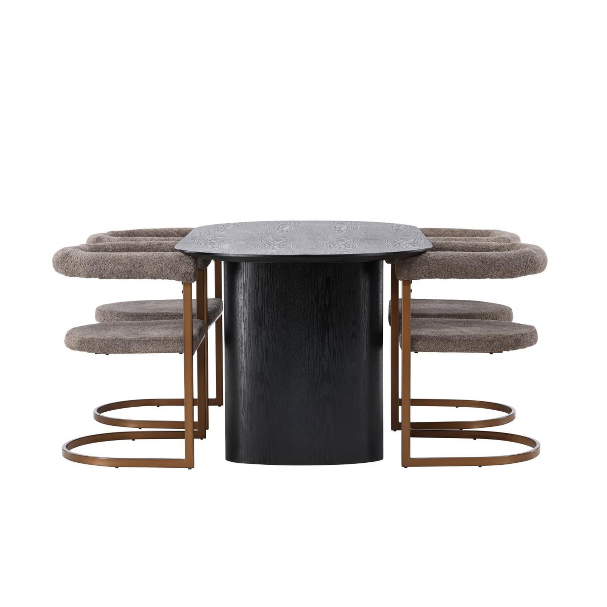 Voir la diapositive 2 : Paris Prix Ensemble table à manger & 4 chaises  isolde & morning  180cm noir & marron