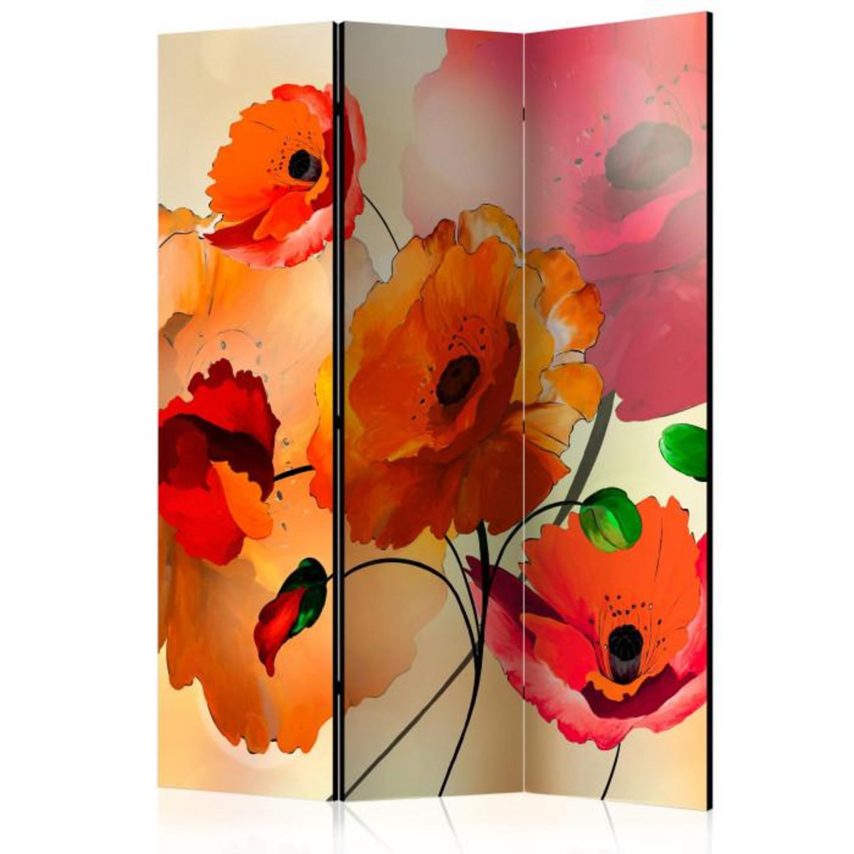 Paris Prix Paravent 3 Volets  Velvet Poppies  135x172cm