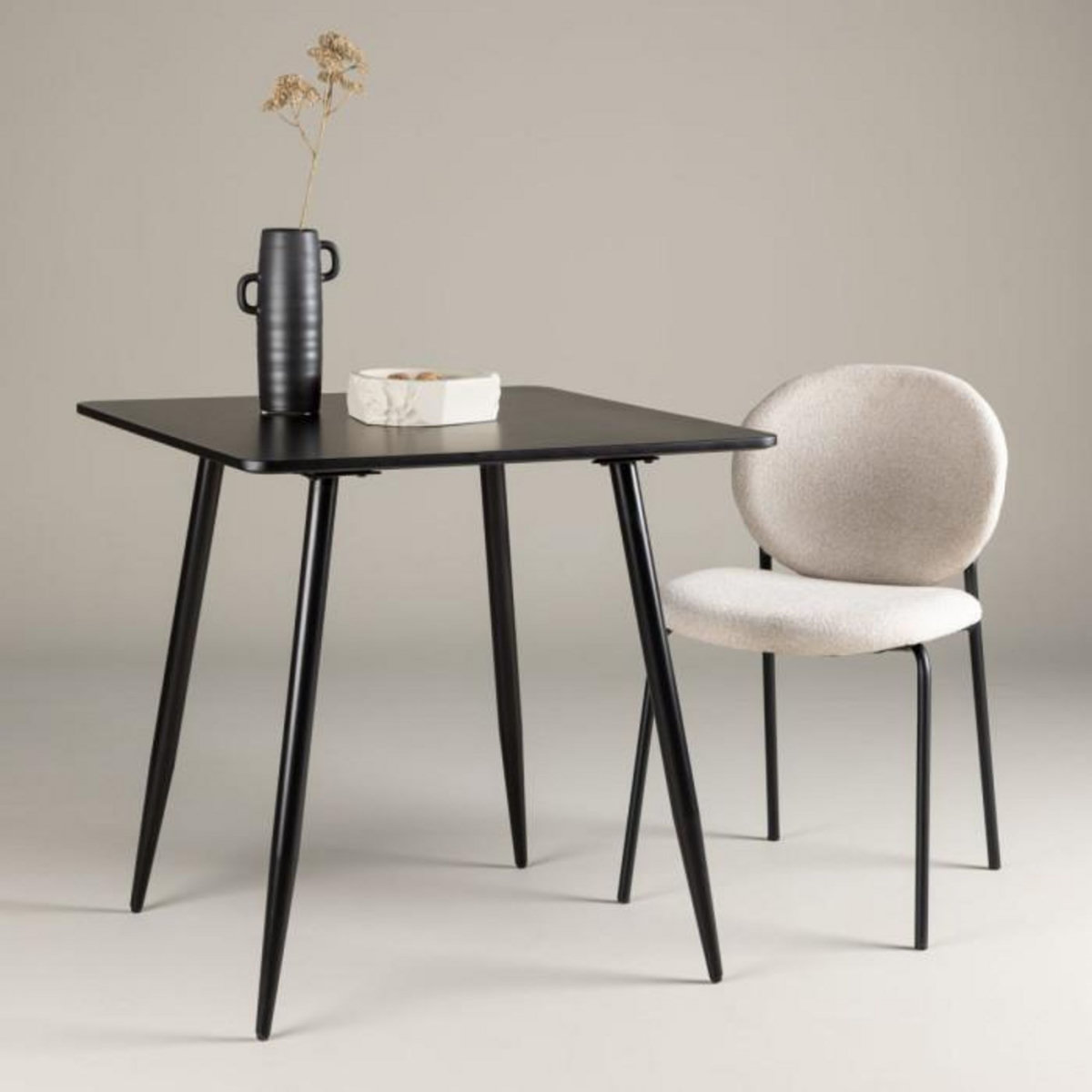 Paris Prix Table à Manger  Polar  75 cm Noir