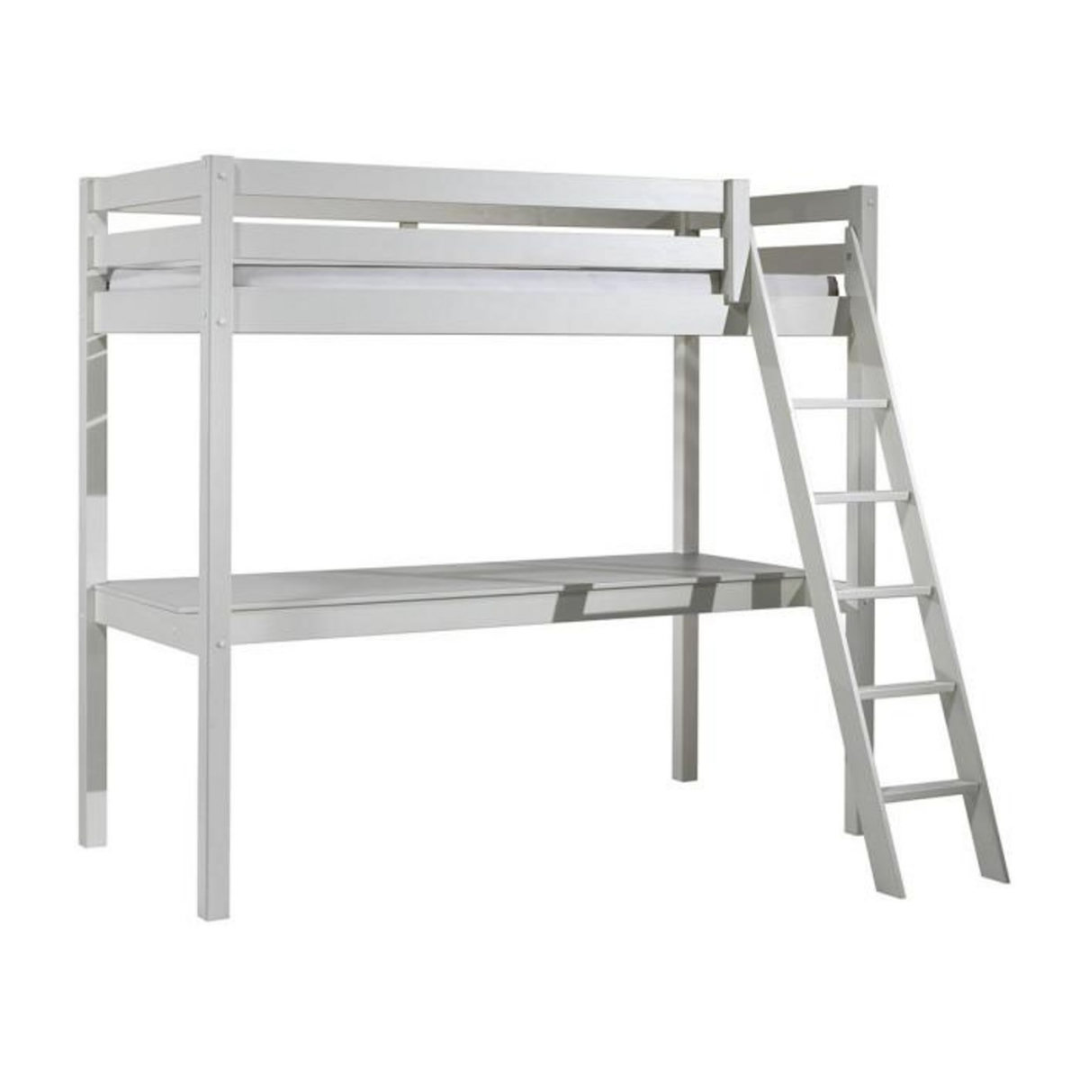 Paris Prix Lit Mezzanine & Plan de Travail  Pino  90x200cm Blanc