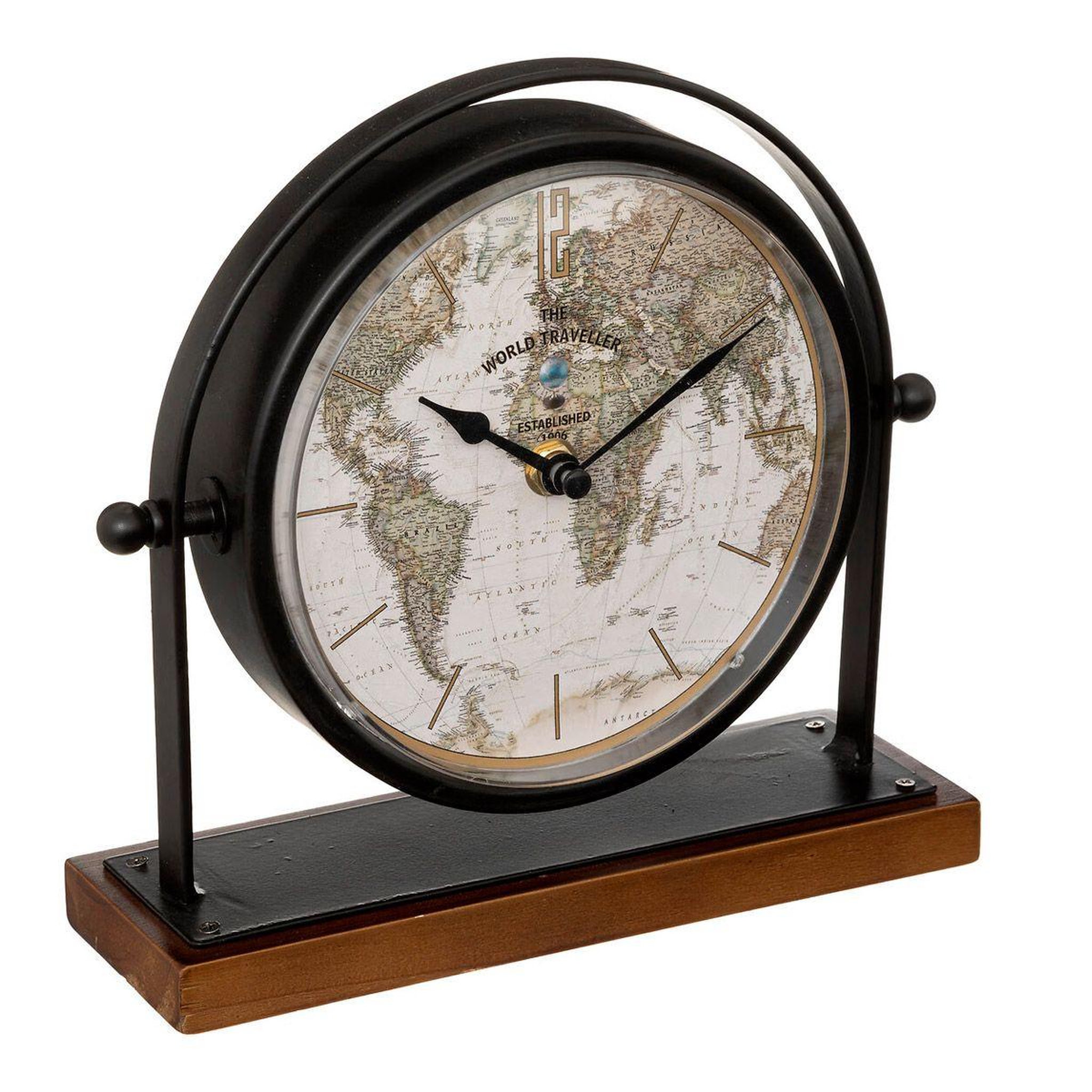 ATMOSPHERA Horloge à poser vintage  flavia  21cm noir
