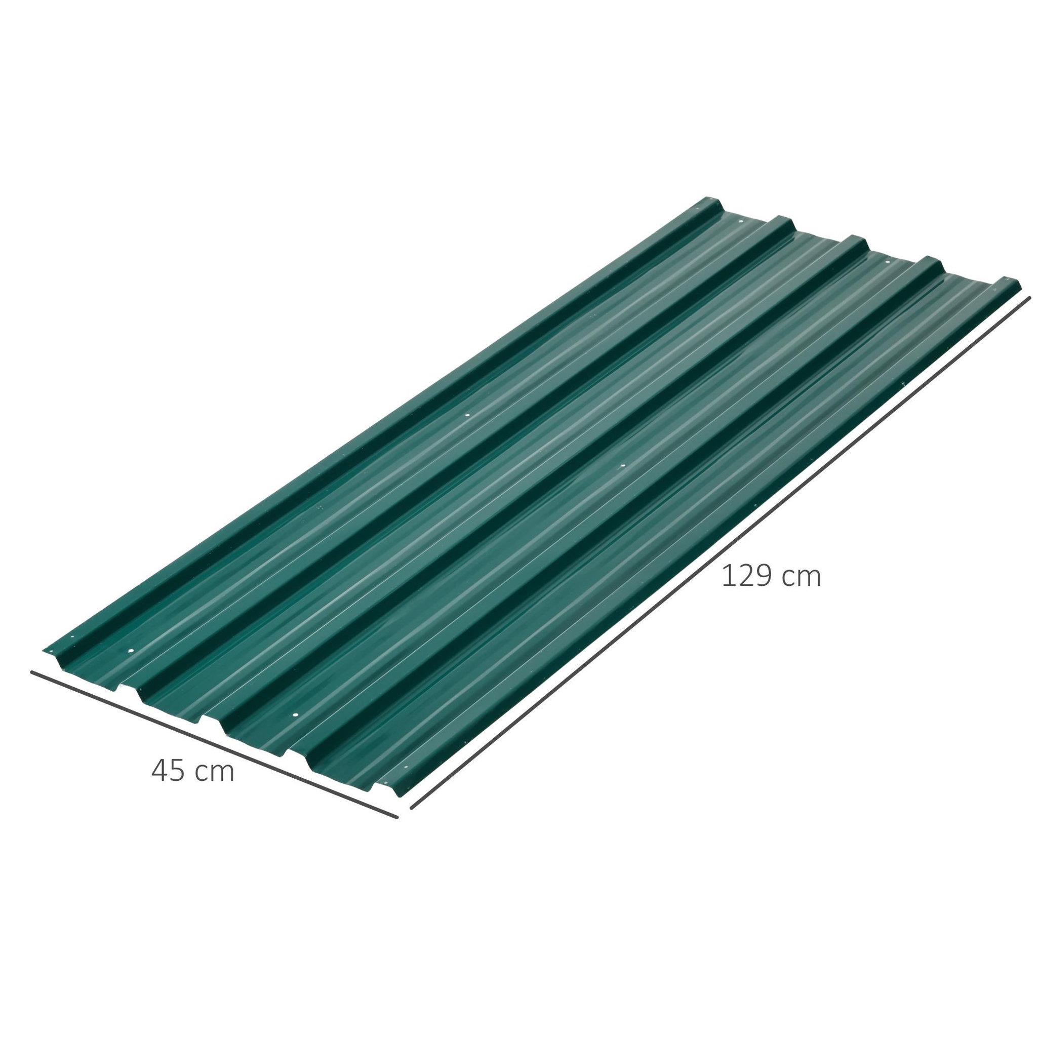 Voir la diapositive 3 : OUTSUNNY Lot de 12 panneaux - dim. 129L x 45l cm - tôle acier ondulé vert