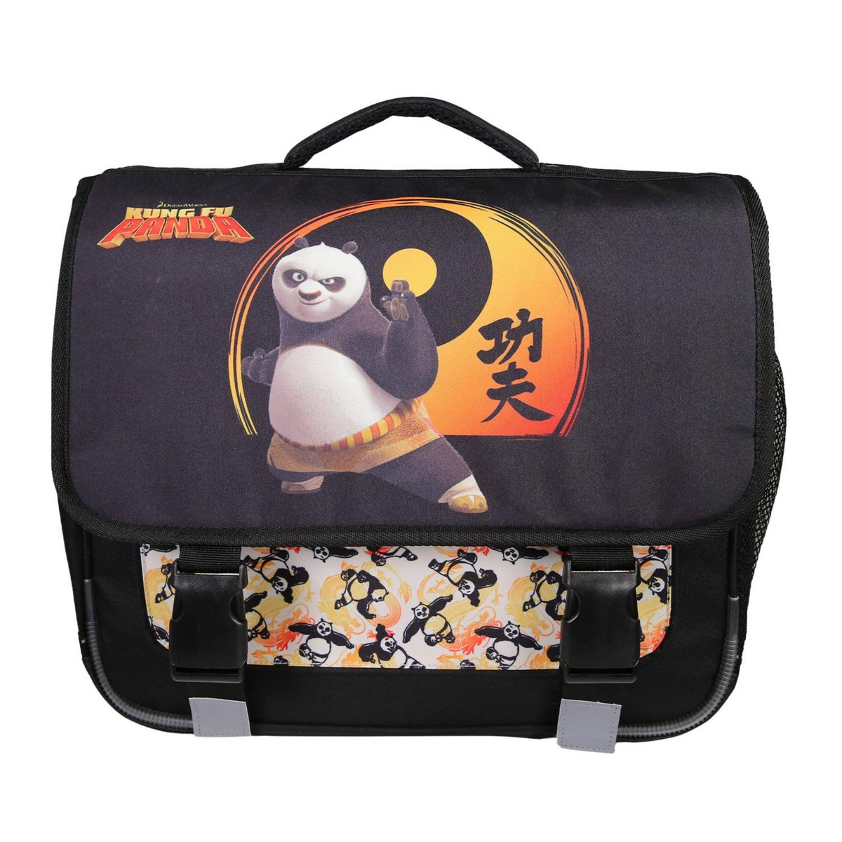 Bagtrotter Cartable Scolaire Primaire 38cm Kung Fu Panda Noir  2 Compartiments - Bagtrotter