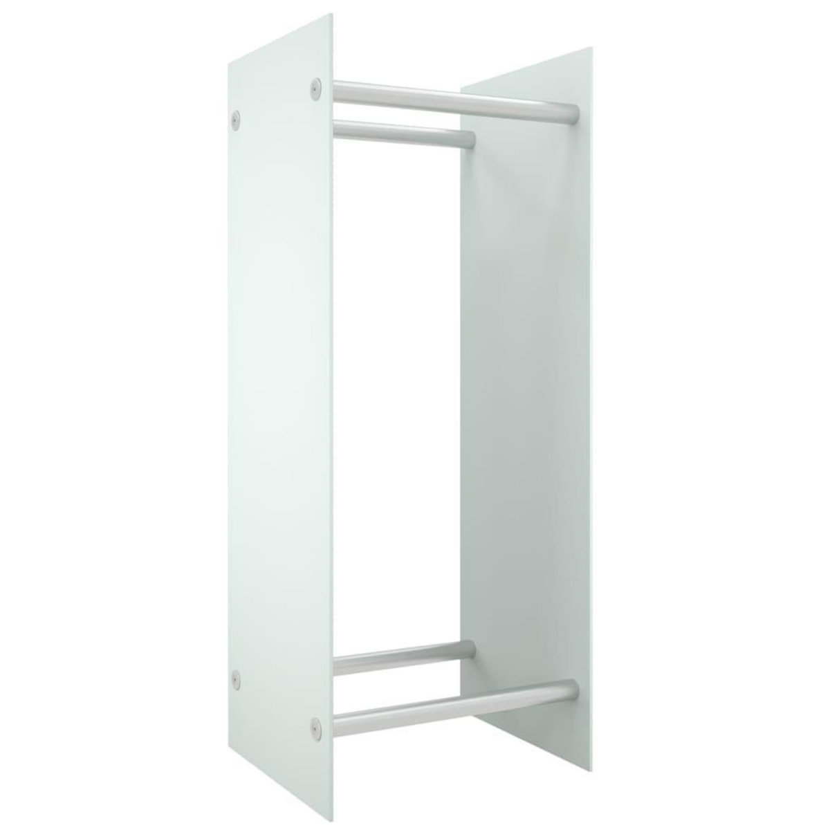VIDAXL Portant de bois de chauffage Blanc 40x35x100 cm Verre trempe