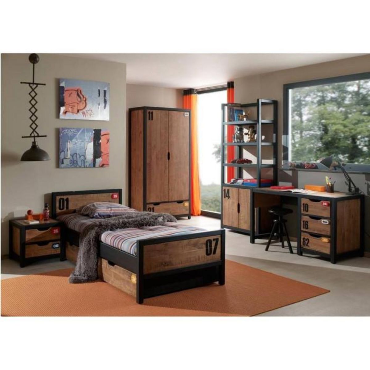 Paris Prix Bureau Enfant  Alex  130cm Marron & Noir