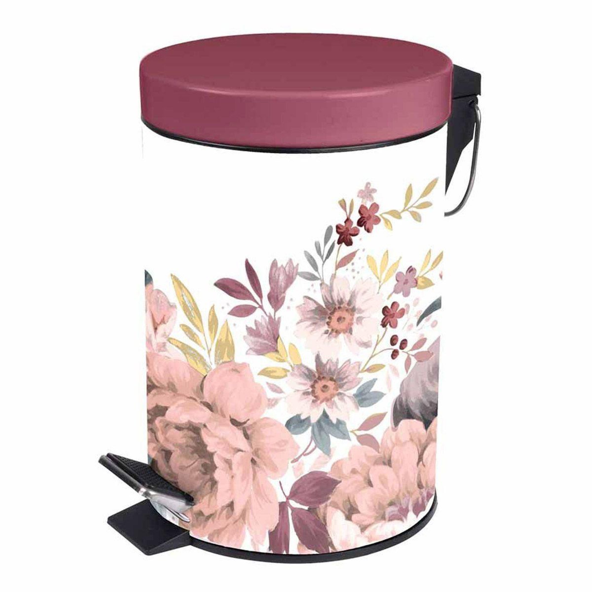 Voir la diapositive 1 : Douceur d'Intérieur Poubelle à Pédale  Jayana  3L Blanc & Rose