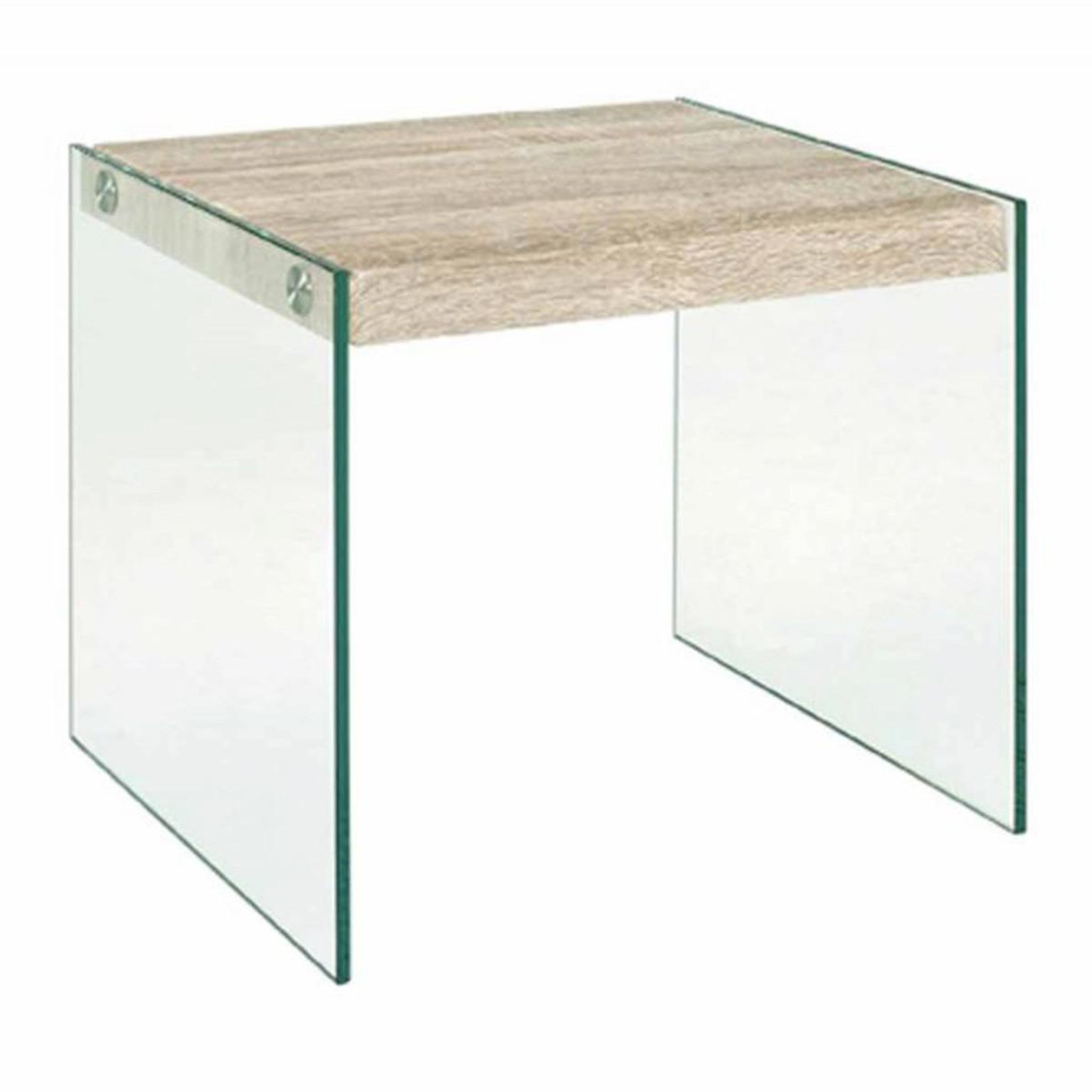 Paris Prix Table d'appoint en verre  corvo  40cm chêne clair