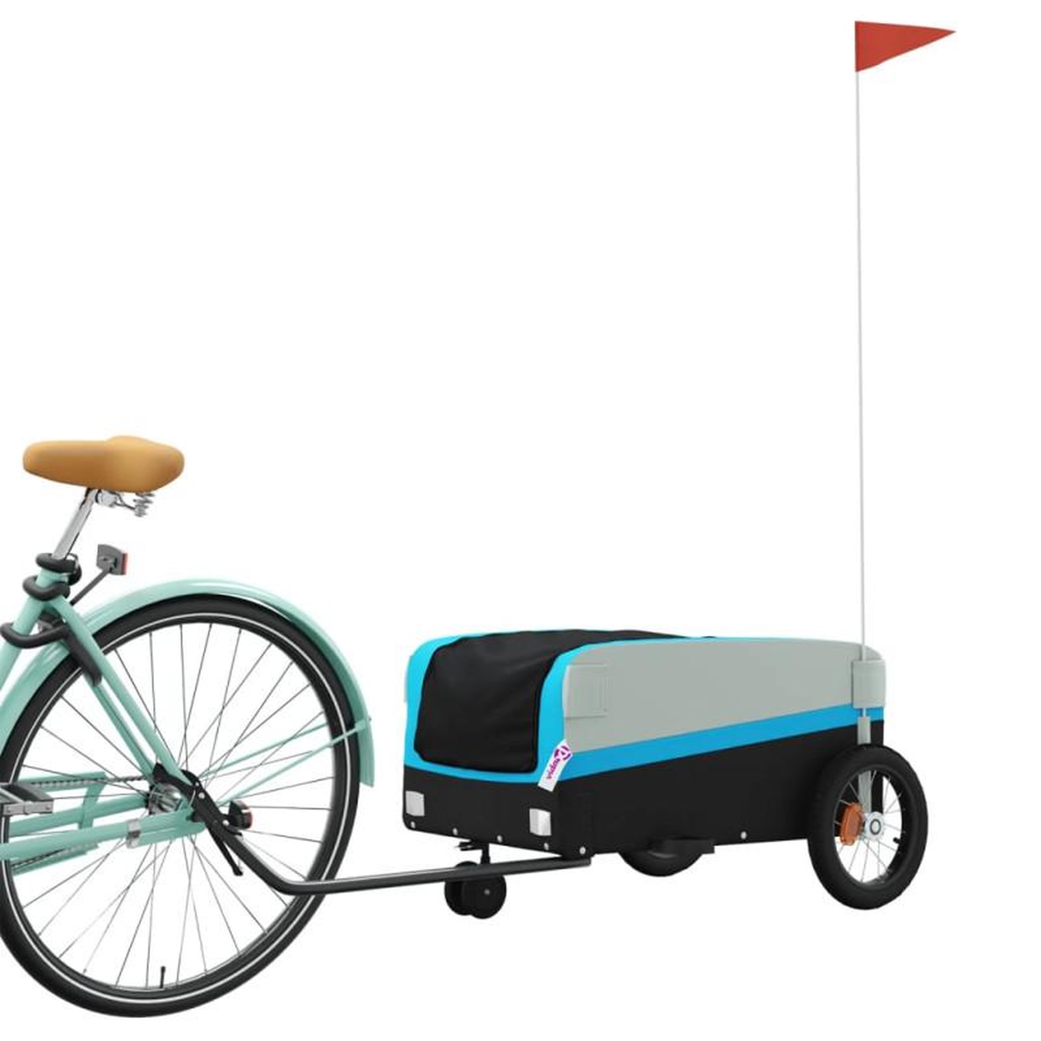 Voir la diapositive 3 : VIDAXL Remorque de vélo noir et bleu 30 kg fer