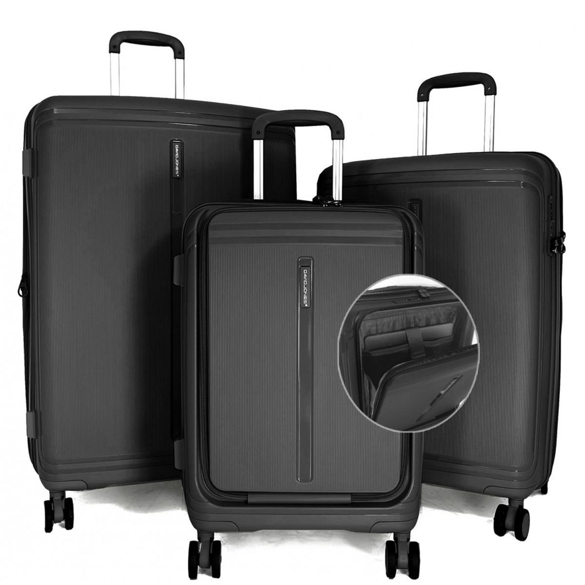 David Jones Lot 3 valises rigides dont 1 cabine porte-ordinateur 17  TSA