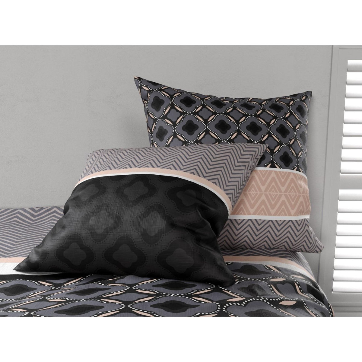 ATELIER DU COTON Parure housse de couette 100% coton 57 fils kea