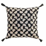 Paris Prix Coussin Déco à Pompons  Tosane  45x45cm Noir