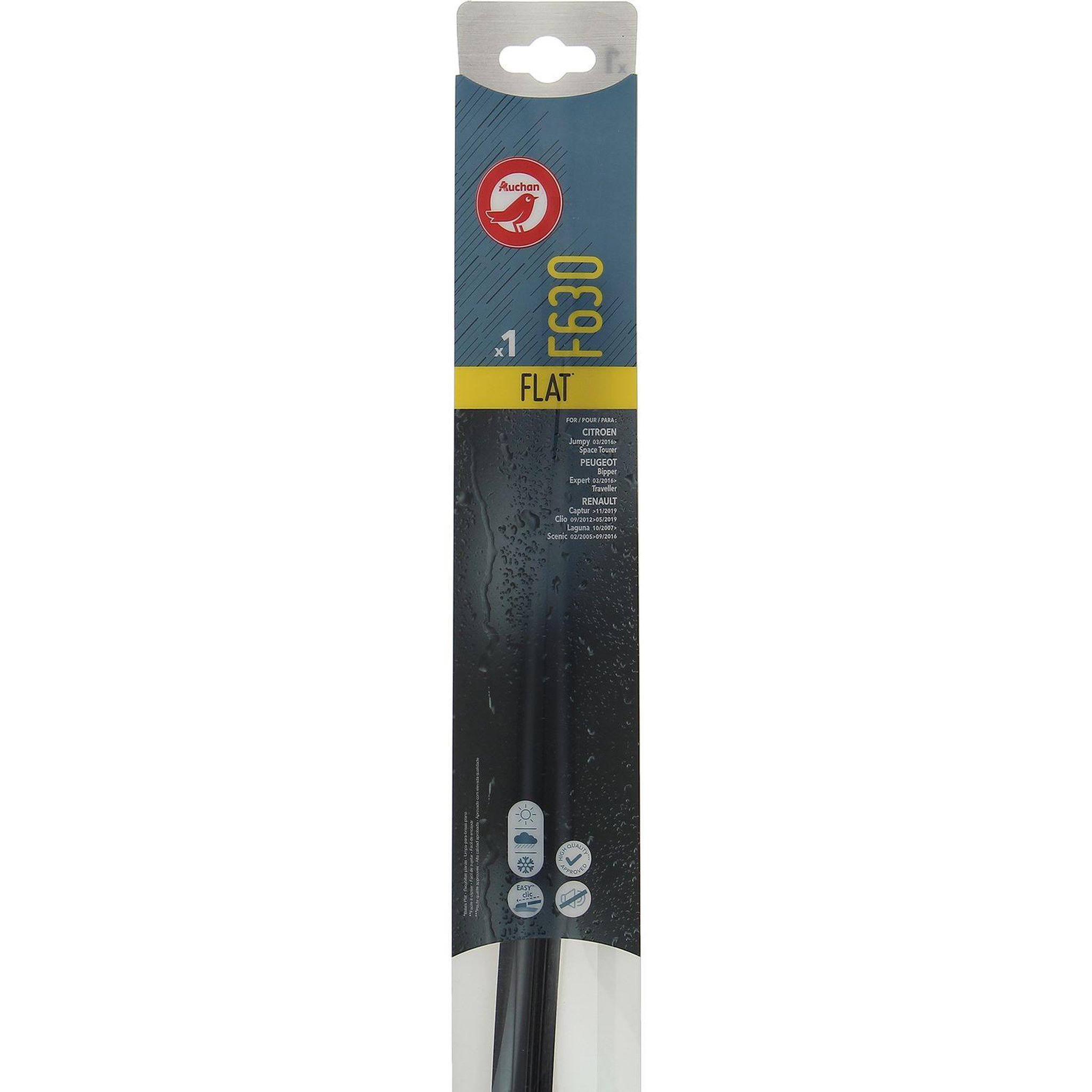 Voir la diapositive 2 : AUCHAN Balai d'essuie-glace plat F630 63cm pour CITROËN PEUGEOT RENAULT
