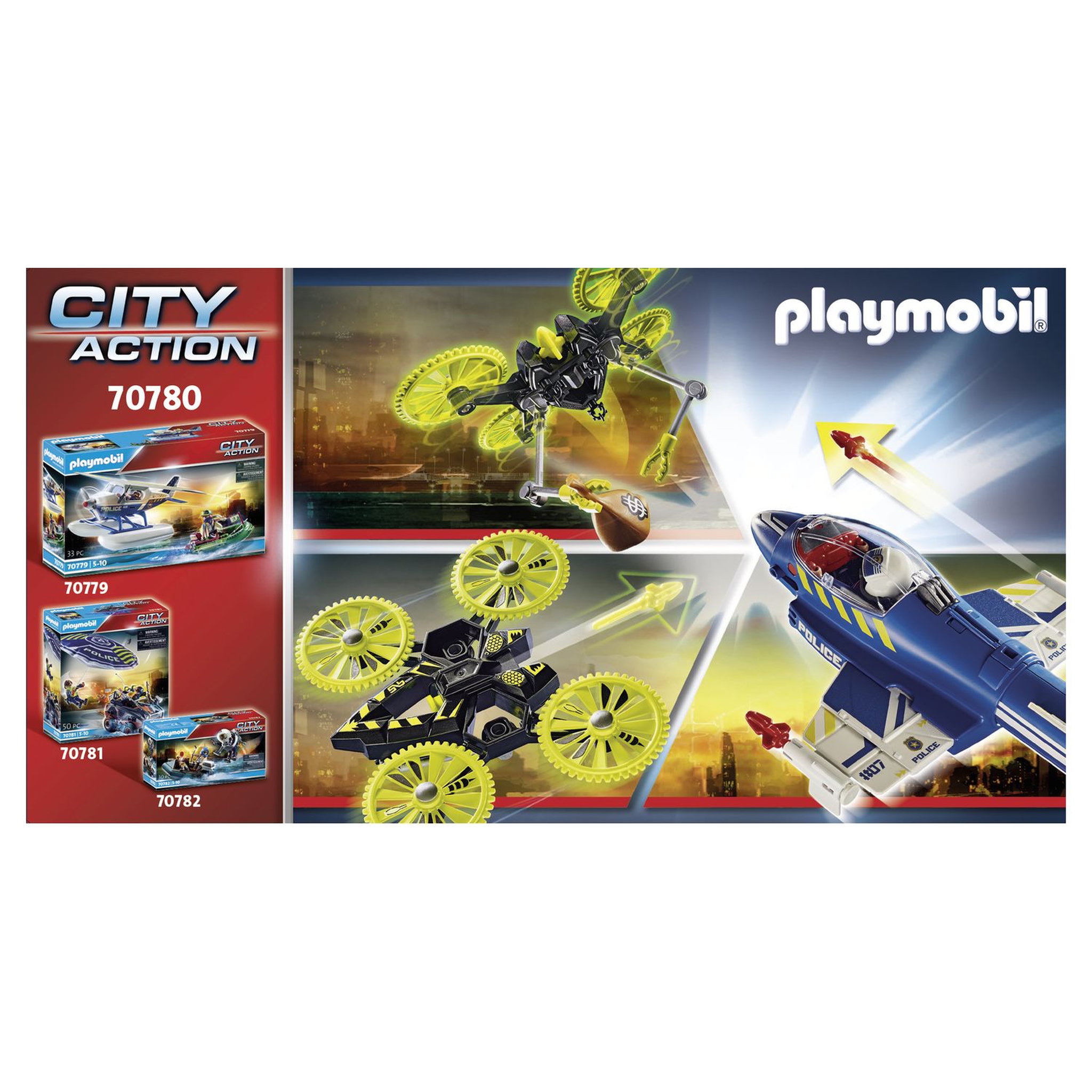Voir la diapositive 9 : PLAYMOBIL 70780 - City Action Jet de police et drone 