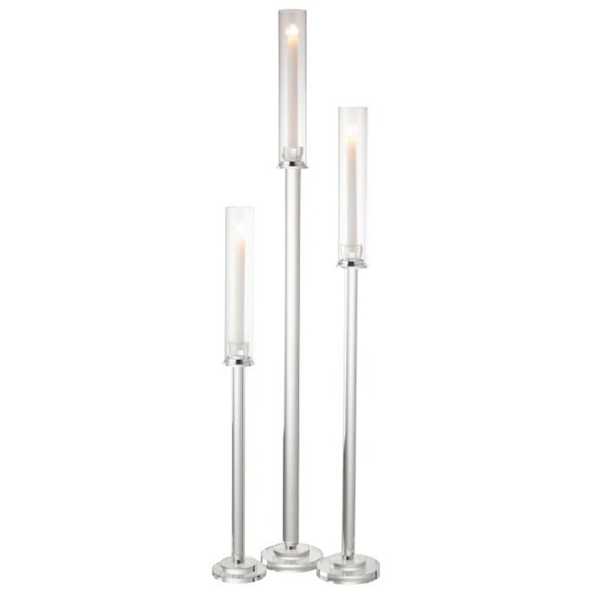 Paris Prix Chandelier Design en Verre  Moira  80cm Transparent