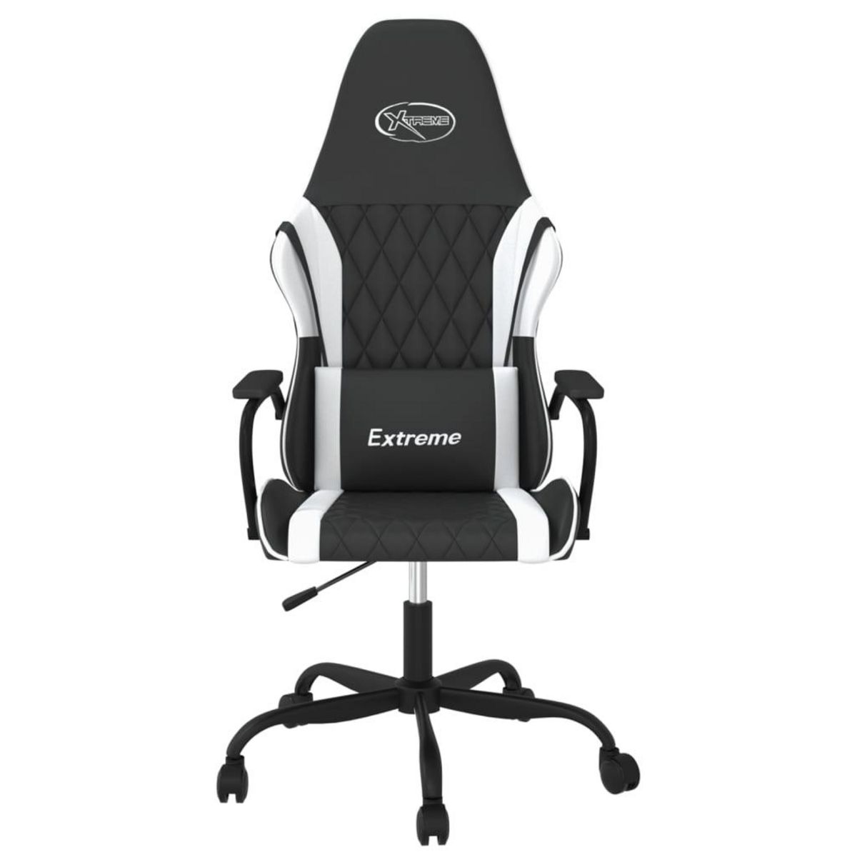 VIDAXL Chaise de jeu Noir et blanc Similicuir
