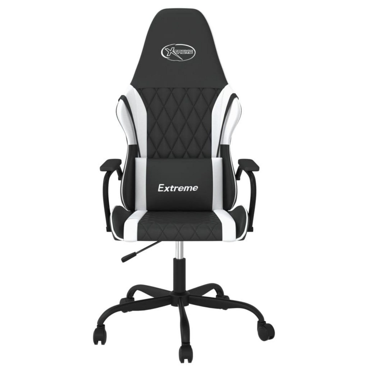 VIDAXL Chaise de jeu Noir et blanc Similicuir