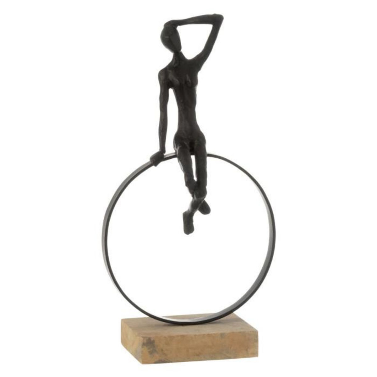 Paris Prix Statuette Déco Homme  Anneau  40cm Noir