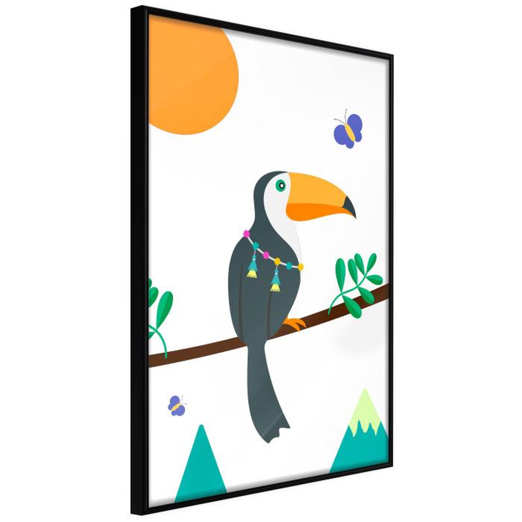 Paris Prix Affiche Murale Encadrée  Fairy-Tale Toucan. Coloris disponibles : Jaune, Noir