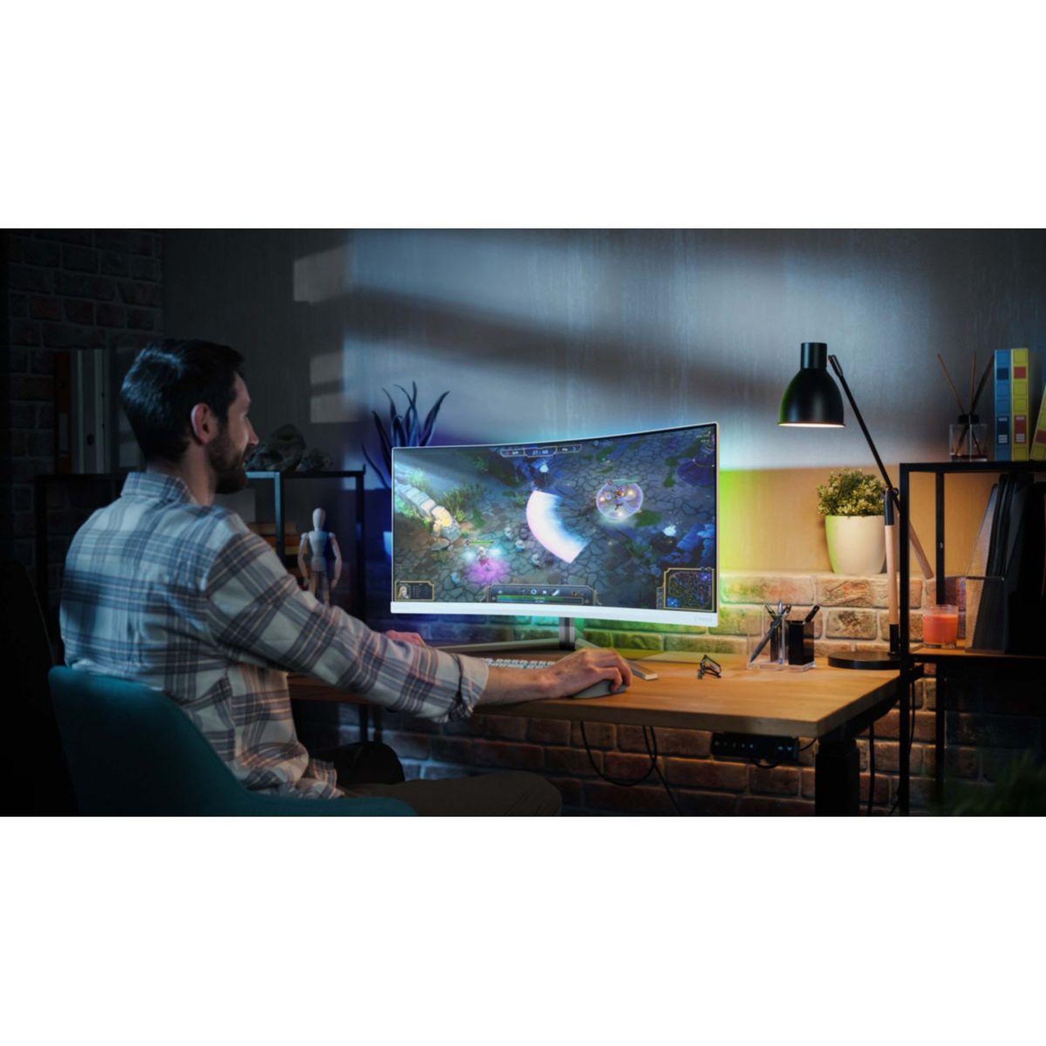 Voir la diapositive 5 : Philips Ecran pc gamer evnia 34m2c5501a 34  incurvé wqhd 180hz fast va hdr 400 hdmi 2.1 ambiglow