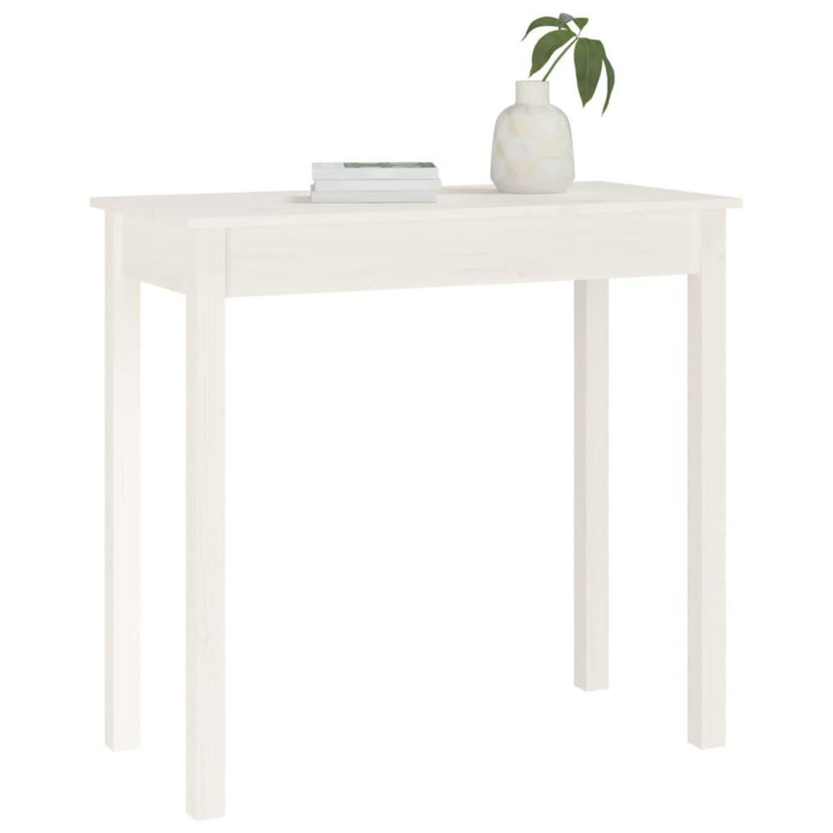VIDAXL Table console Blanc 80x40x75 cm Bois massif de pin
