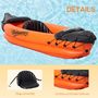 Voir la diapositive 5 : OUTSUNNY Canoé kayak gonflable 1 personne - gonfleur et rame en aluminium inclus - PVC orange noir