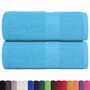 Voir la diapositive 2 : VIDAXL Serviettes de visage 2 pcs turquoise 30x30cm 360g m² 100% coton