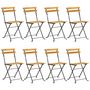 Voir la diapositive 2 : VIDAXL Chaises pliables de jardin lot de 8 Acier bois d'acacia massif