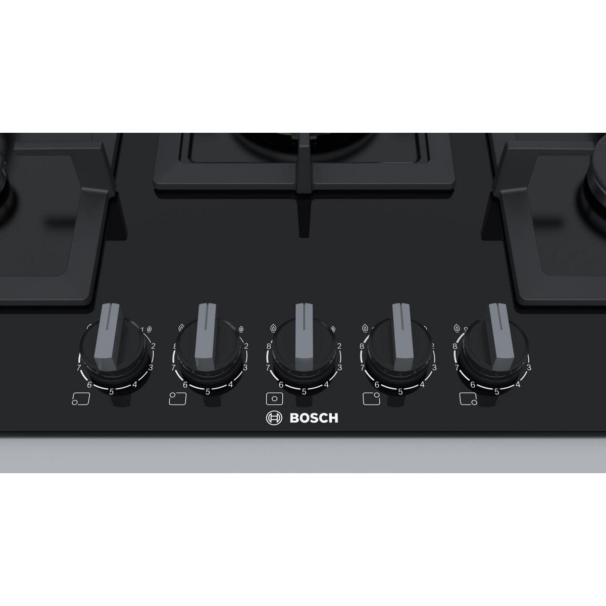 BOSCH Table verre gaz 75cm 5 feux noir semi-fleur de plan - ppq7a6b20