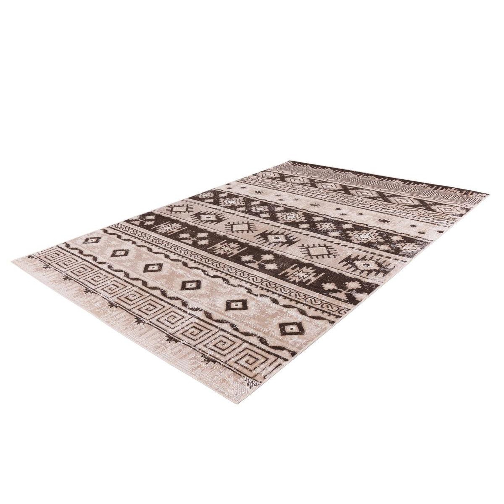 Voir la diapositive 4 : Paris Prix Tapis ethnique à poils courts  ariya  taupe