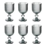 SECRET DE GOURMET Lot de 6 Verres à Vin Strie  Ema  25cl Gris