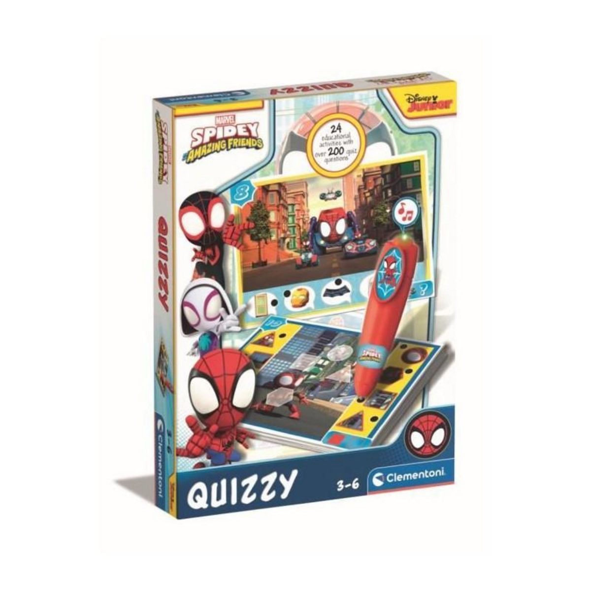 CLEMENTONI Clementoni - Quizzy - Spidey - Jeu interactif avec 200 Quizz + un stylo électronique - Dés 3 ans