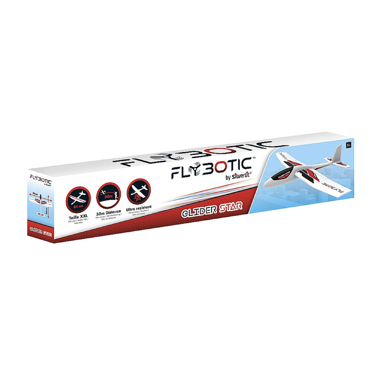 SILVERLIT FLYBOTIC – Planeur GLIDER STAR – 80 CM