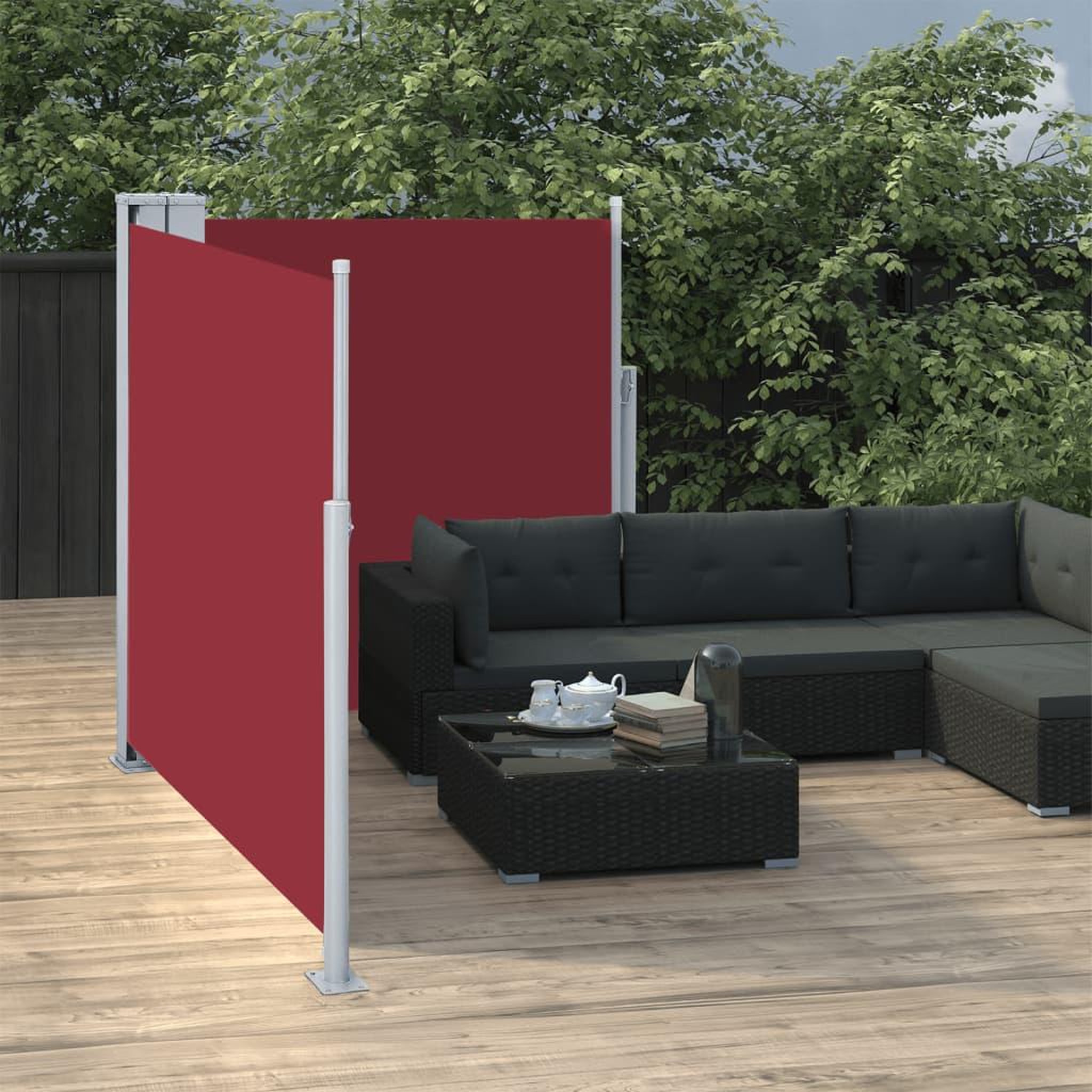 Voir la diapositive 3 : VIDAXL Auvent lateral retractable Rouge 120 x 600 cm