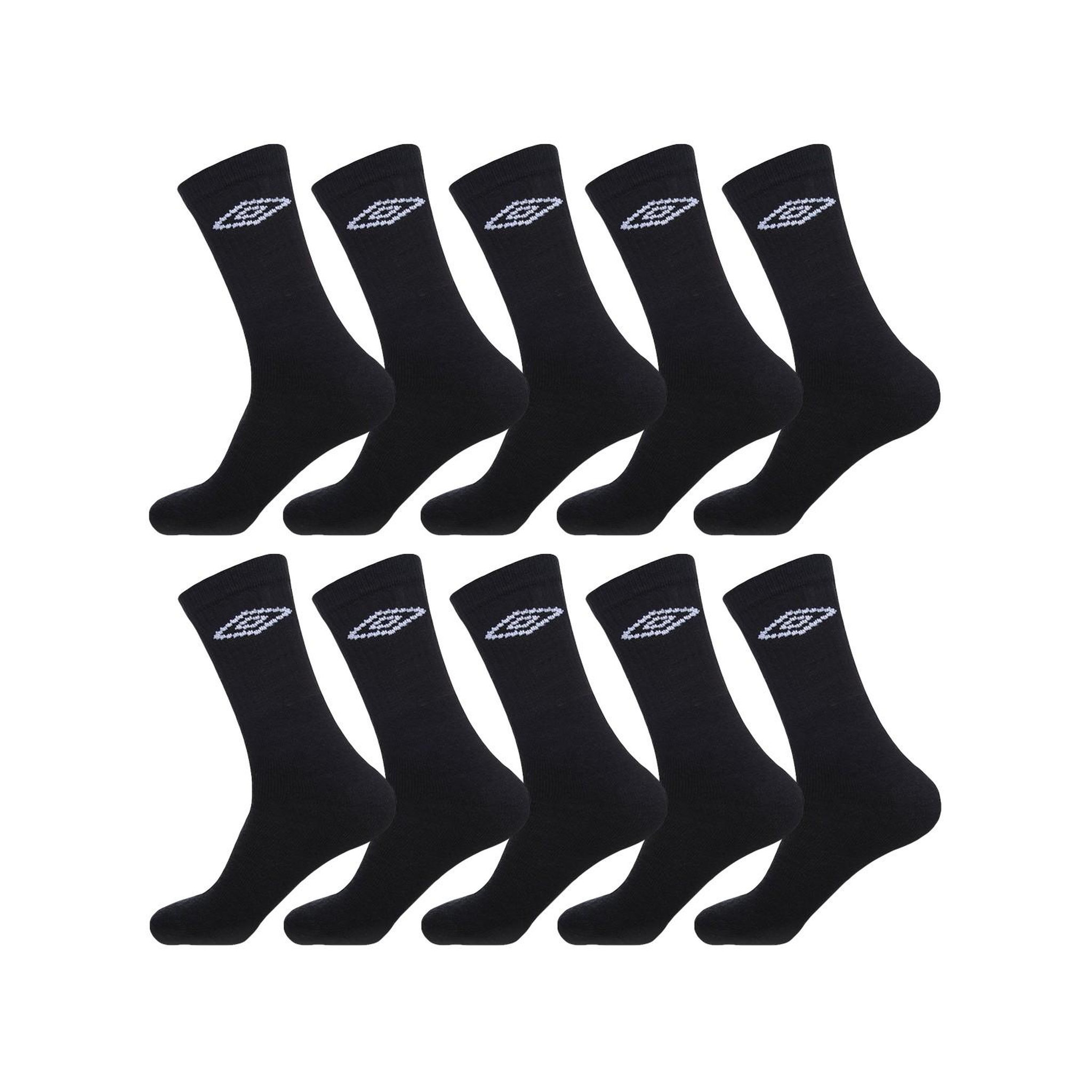UMBRO Lot de 10 Paires de Chaussettes Tennis homme. Coloris disponibles : Noir