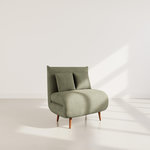 BEST MOBILIER Lumi - banquette convertible clic-clac 1 place en velours côtelé. Coloris disponibles : Beige, Gris