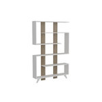 TOILINUX Etagère bibliothèque design scandinave Rain - L. 120 x H. 162 cm - Blanc