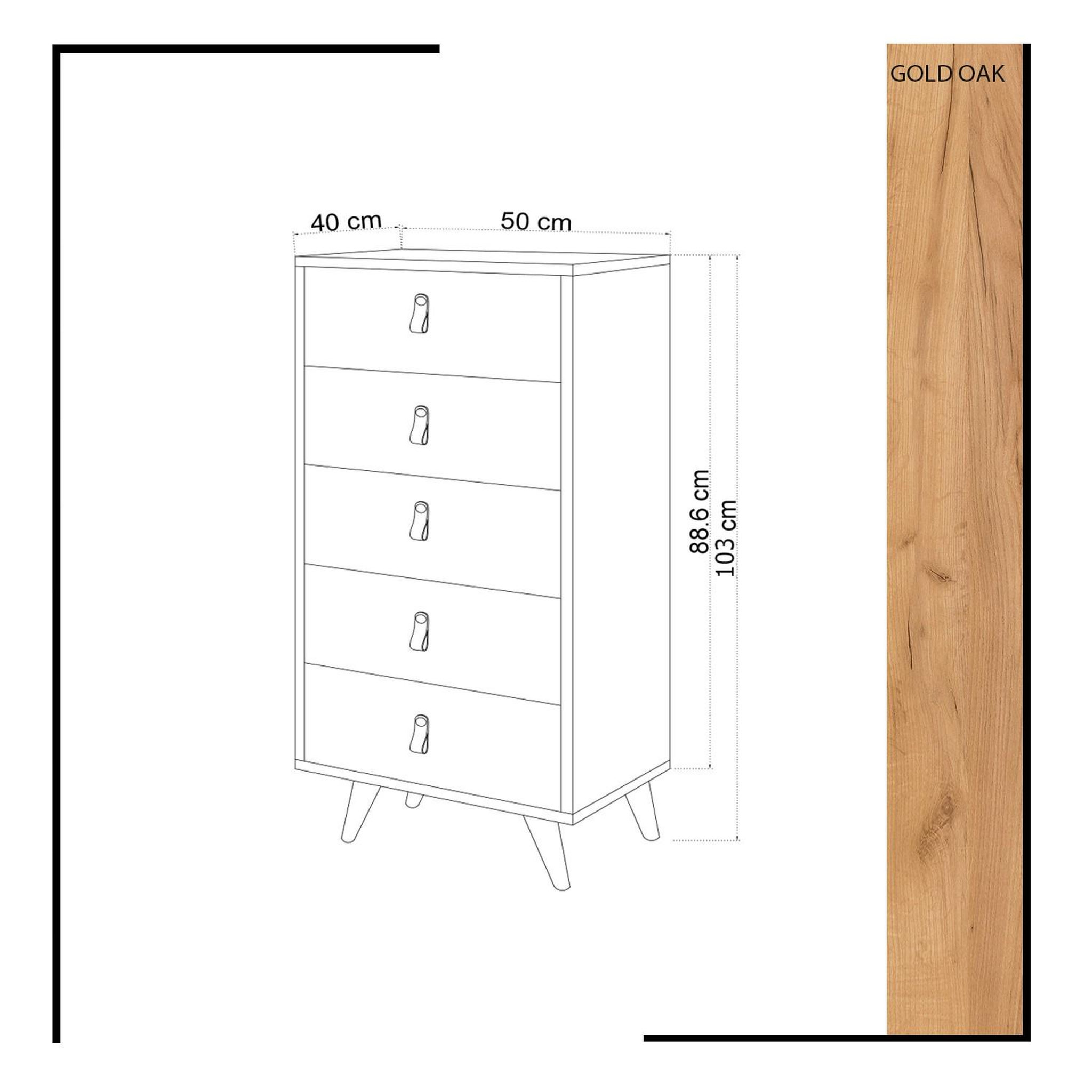 Voir la diapositive 4 : Habitat et Jardin Commode en bois  frenzu  - 50 x 40 x 103 cm - blanc