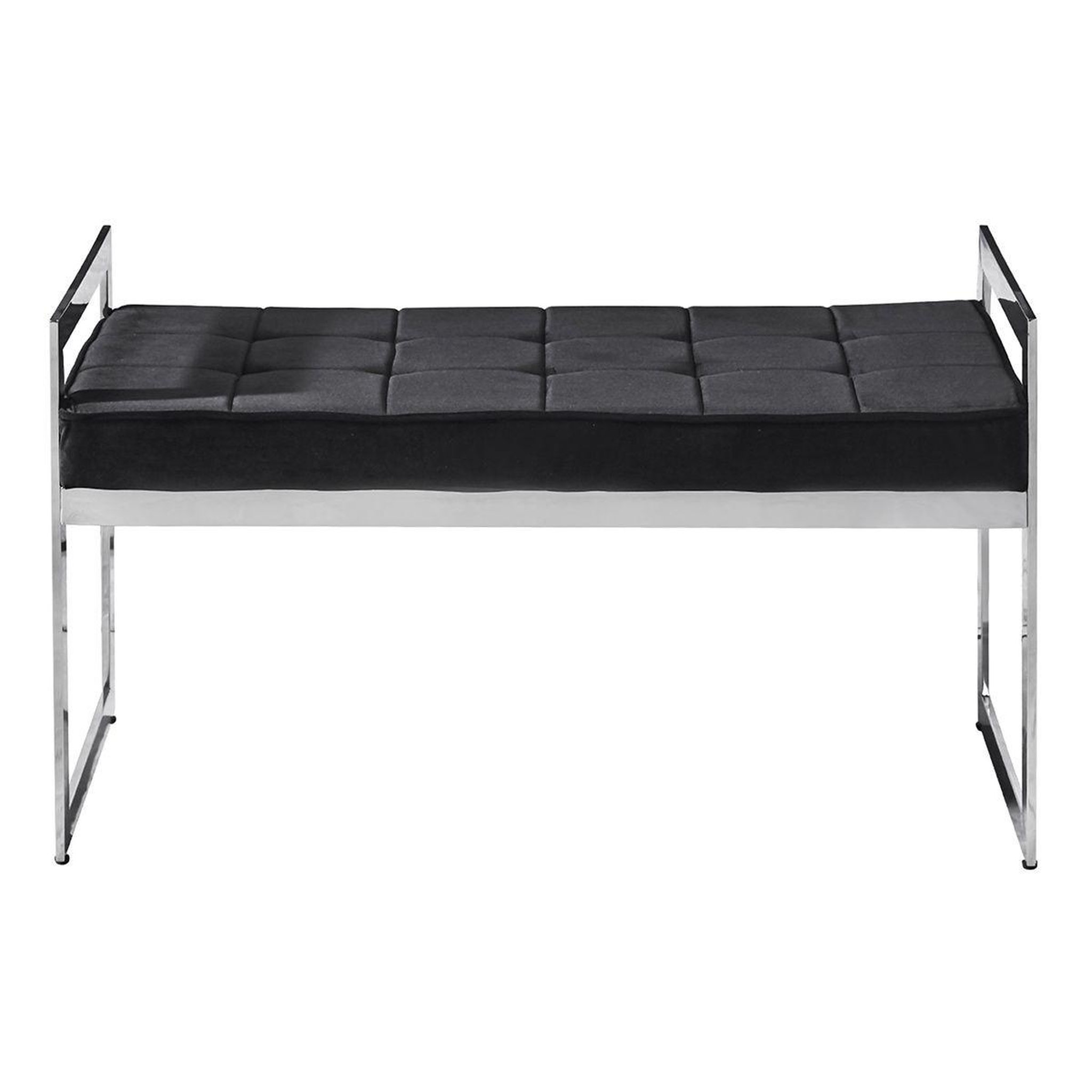 Voir la diapositive 2 : Paris Prix Banquette en velours  topez  94cm noir & argent